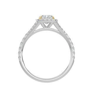 Emerald Halo LGD Solitaire Ring-White Gold