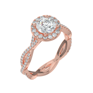 Dual Infinity Solitaire Ring-Rose Gold