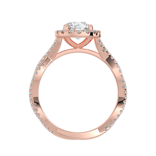 Dual Infinity Solitaire Ring-Rose Gold