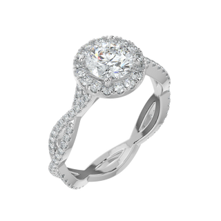 Dual Infinity Solitaire Ring-White Gold