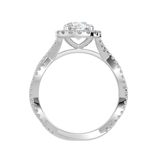 Dual Infinity LGD Solitaire Ring-White Gold