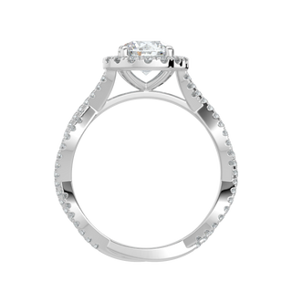 Dual Infinity Solitaire Ring-White Gold