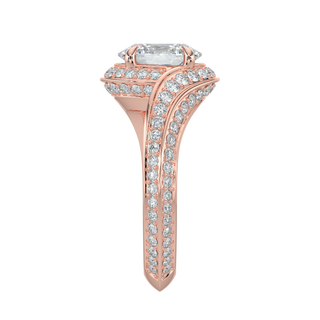 Wave Accent LGD Solitaire Ring-Rose Gold