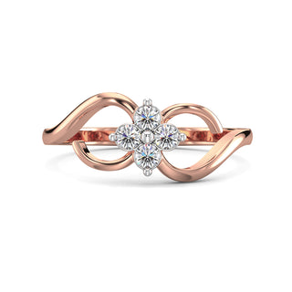 Floral Flourish Diamond Ring-Rose Gold