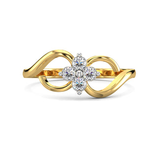 Floral Flourish Diamond Ring-Yellow Gold