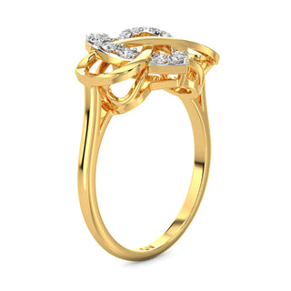 Love Knot Diamond Ring-Yellow Gold