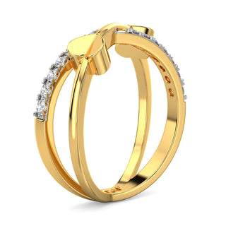 Heartbeat Diamond Ring-Yellow Gold