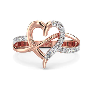 Heart's Whisper Diamond Ring-Rose Gold