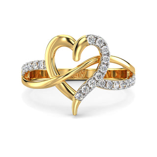 Heart's Whisper Diamond Ring-Yellow Gold