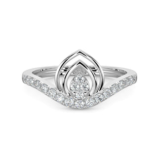 Flame Diamond Ring-White Gold