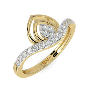 Flame Diamond Ring-Yellow Gold