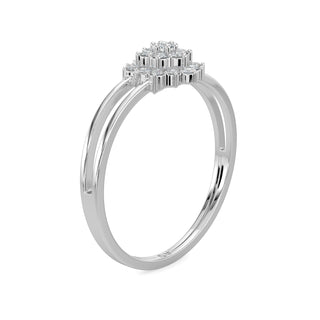 Daisy Diamond Ring-White Gold