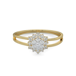 Daisy Diamond Ring-Yellow Gold