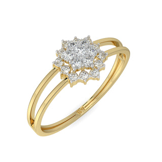 Daisy Diamond Ring-Yellow Gold