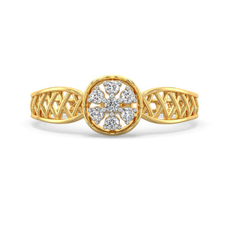 Subtle Mesh Diamond Ring-Yellow Gold