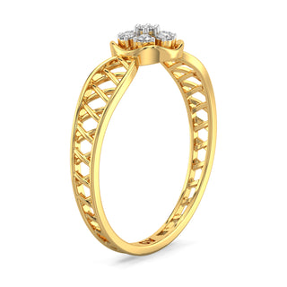 Subtle Mesh Diamond Ring-Yellow Gold