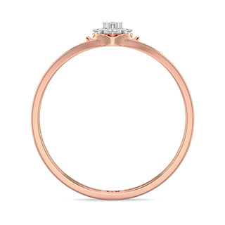 Glistening Halo Mesh Diamond Ring-Rose Gold