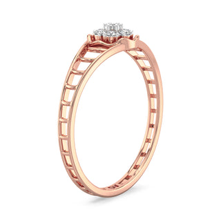 Glistening Halo Mesh Diamond Ring-Rose Gold