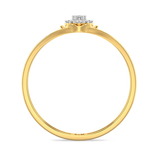 Glistening Halo Mesh Diamond Ring-Yellow Gold