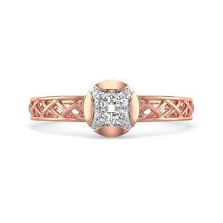 Soft Gleam Mesh Diamond Ring-Rose Gold