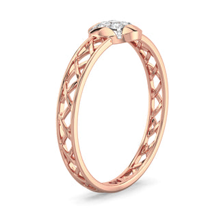 Soft Gleam Mesh Diamond Ring-Rose Gold