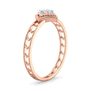 Chic Cubes Mesh Diamond Ring-Rose Gold