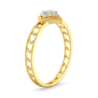 Chic Cubes Mesh Diamond Ring-Yellow Gold