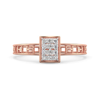 Accent Mesh Diamond Ring-Rose Gold