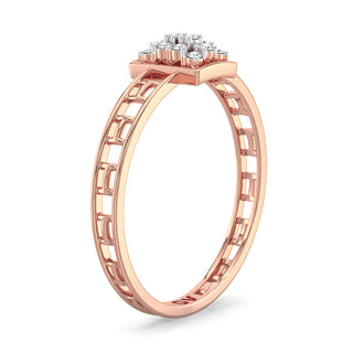 Accent Mesh Diamond Ring-Rose Gold