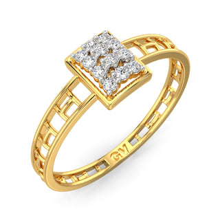 Accent Mesh Diamond Ring-Yellow Gold