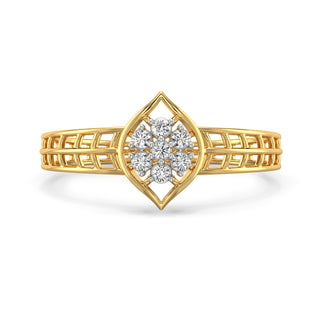 Charming Flicker Mesh Diamond Ring-Yellow Gold