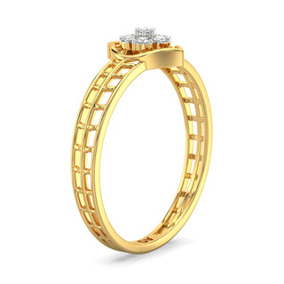 Charming Flicker Mesh Diamond Ring-Yellow Gold