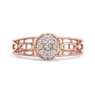 Tiny Treasure Mesh Diamond Ring-Rose Gold