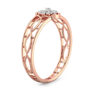 Tiny Treasure Mesh Diamond Ring-Rose Gold