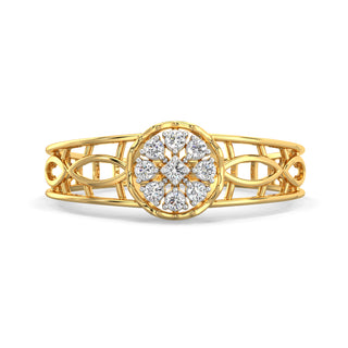 Sleek Squares Mesh Diamond Ring-Yellow Gold