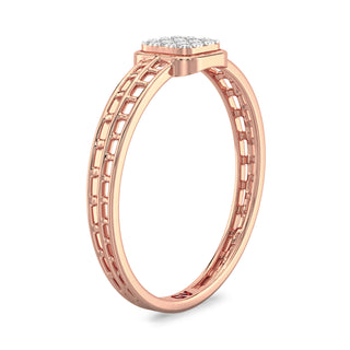 Cubic Sparkle Mesh Diamond Ring-Rose Gold