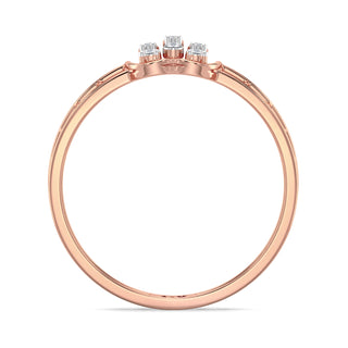 Twin Mesh Diamond Ring-Rose Gold