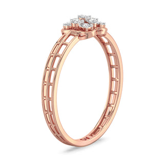 Twin Mesh Diamond Ring-Rose Gold