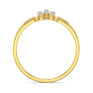 Twin Mesh Diamond Ring-Yellow Gold