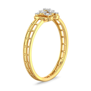 Twin Mesh Diamond Ring-Yellow Gold