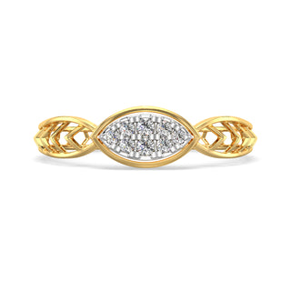 Soft Luster Mesh Diamond Ring-Yellow Gold