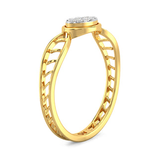 Soft Luster Mesh Diamond Ring-Yellow Gold