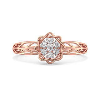 Lush Blossom Mesh Diamond Ring-Rose Gold