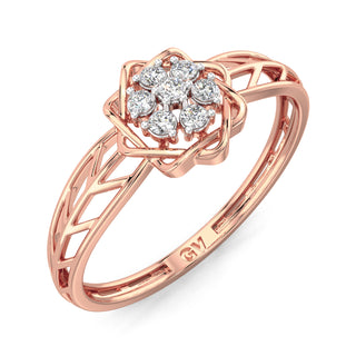 Lush Blossom Mesh Diamond Ring-Rose Gold