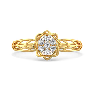 Lush Blossom Mesh Diamond Ring-Yellow Gold