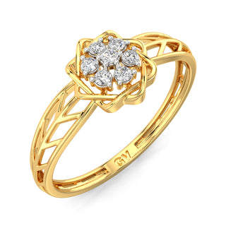 Lush Blossom Mesh Diamond Ring-Yellow Gold