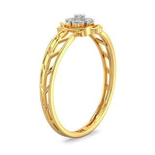 Lush Blossom Mesh Diamond Ring-Yellow Gold