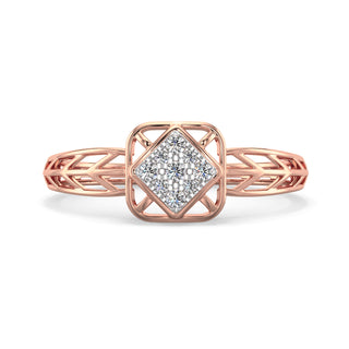 Rhombus Mesh Diamond Ring-Rose Gold