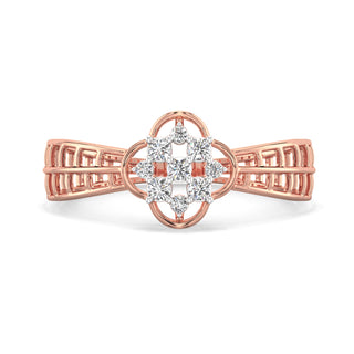 Elegant Gleam Mesh Diamond Ring-Rose Gold