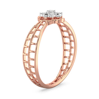 Elegant Gleam Mesh Diamond Ring-Rose Gold